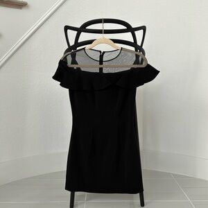Black shoulder off dress